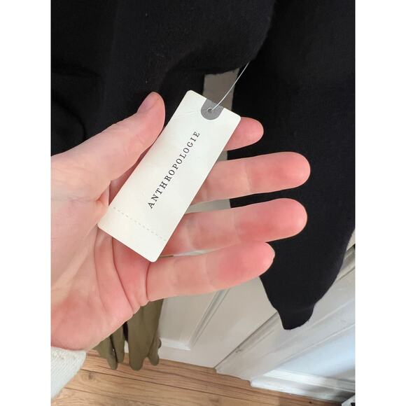 NEW Anthropologie Gemini Twofer Sweater Dress Set Green Midi Black Women's L - Picture 10 of 16